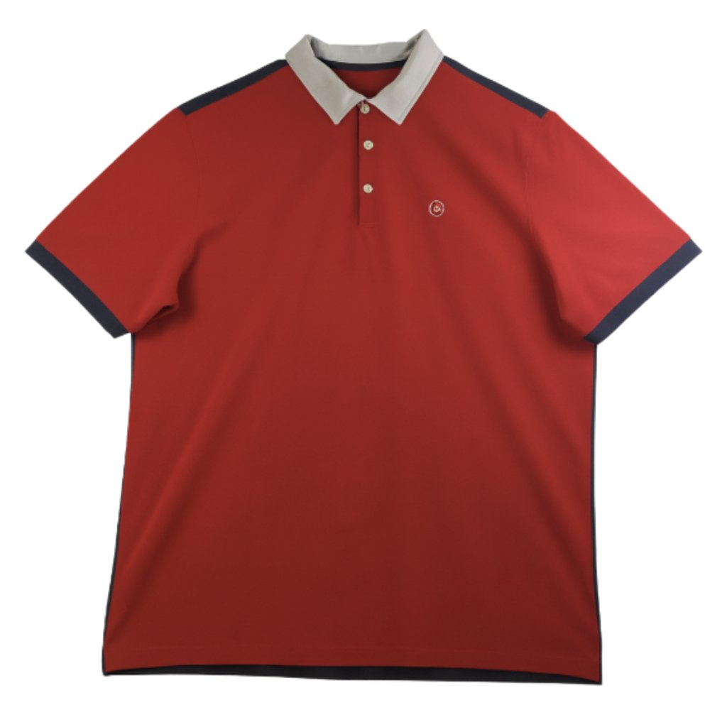 Red Polo Shirt With Contrast Collar  Trim